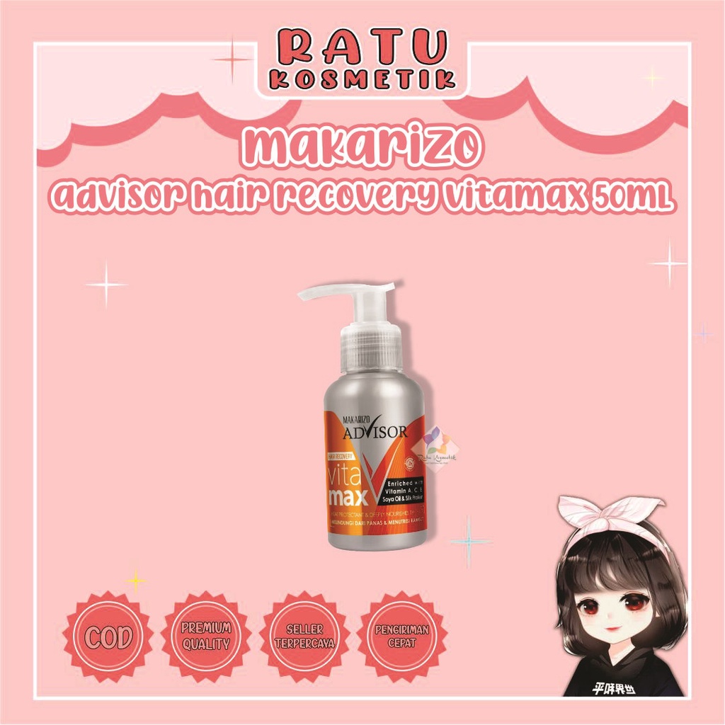 ❤ RATU ❤ Makarizo Advisor Hair Recovery Vitamax 50ml Vitamin Rambut BPOM✔️