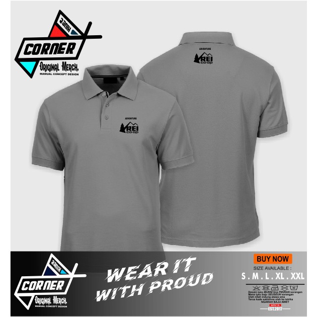 (PROMO) original Poloshirt Polo Kaos Baju Kerah REI COOP HIKING OUTDOOR ADVENTURE LOGO -