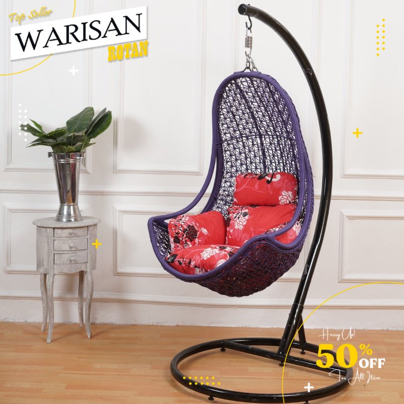 Kursi Ayunan Gantung Inul Rotan Sintetis Untuk Bersantai Dan Dekorasi Rumah