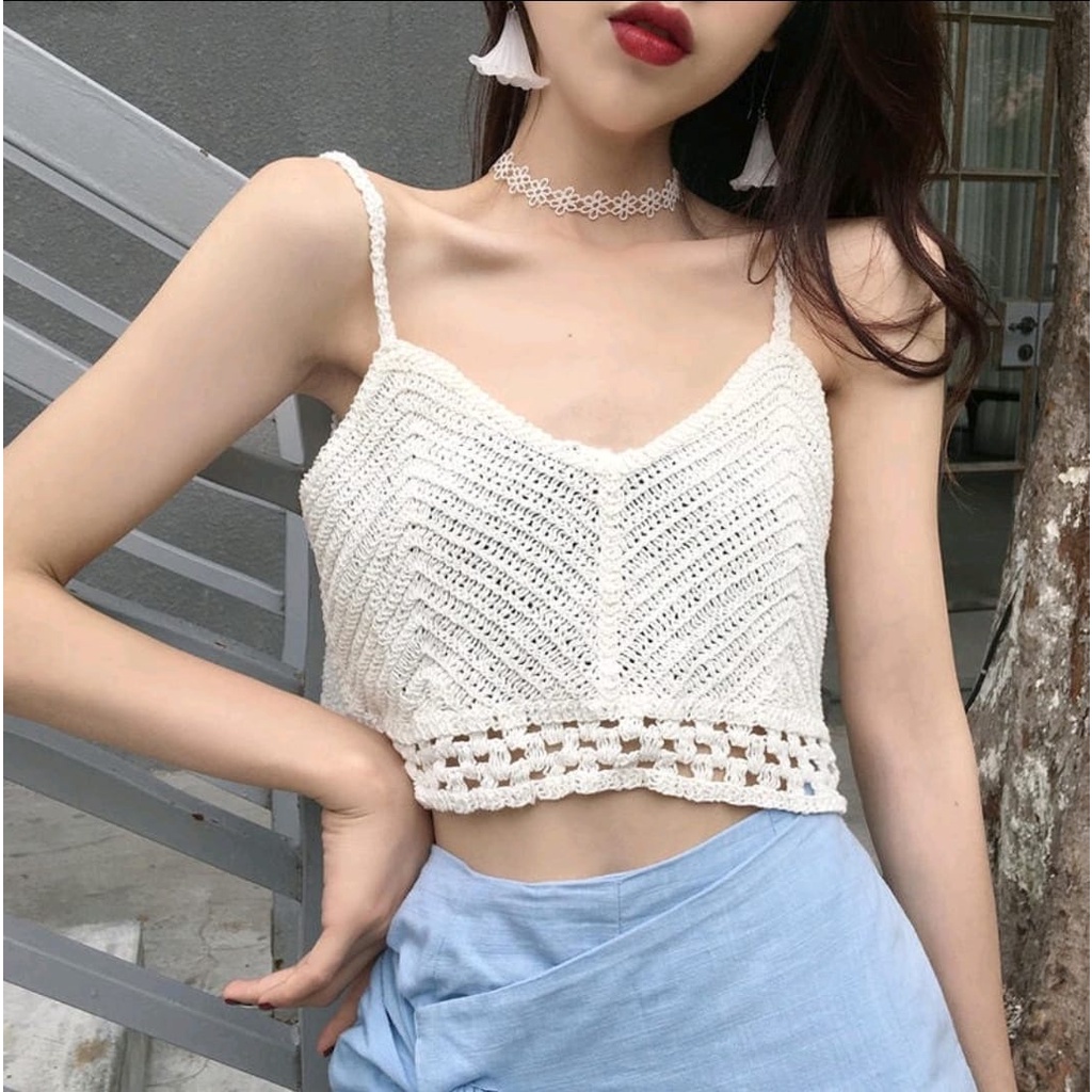 Vest Crop top Rompi Korea Rajut 209