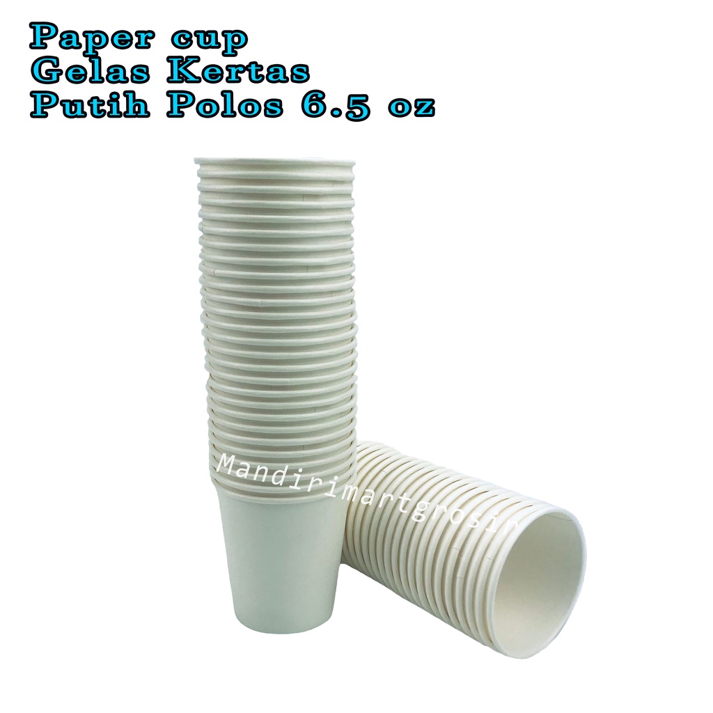 Paper cup * Gelas Kertas * Putih Polos * 6.5 oz