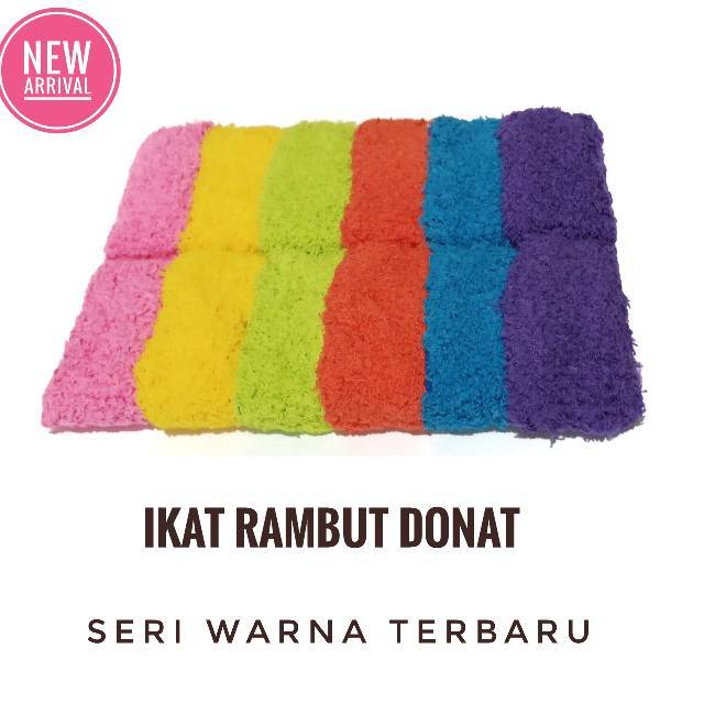 Kuncir Rambut Donat Tebal 4cm Warna Random / Ikat Rambut Bulat Tebal / Cepol Hijab Wanita