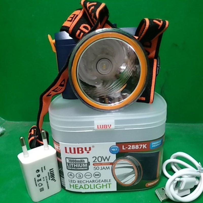 SENTER KEPALA LUBY 2887K WARM WHITE DAN PUTIH