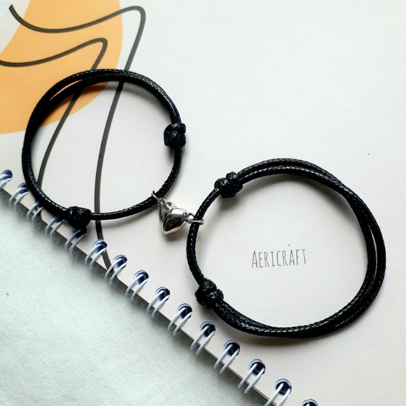 [2pcs] Gelang Couple Magnet Love Tali Korea Gelang Pasangan