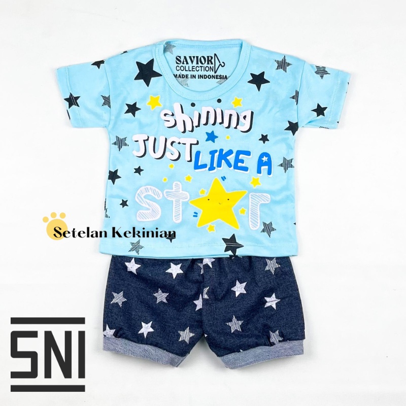 Set Baby Boy Bintang 0-12bulan Just Like A Star Setelan Anak Laki Laki Newborn Photoshoot Kado Akikah