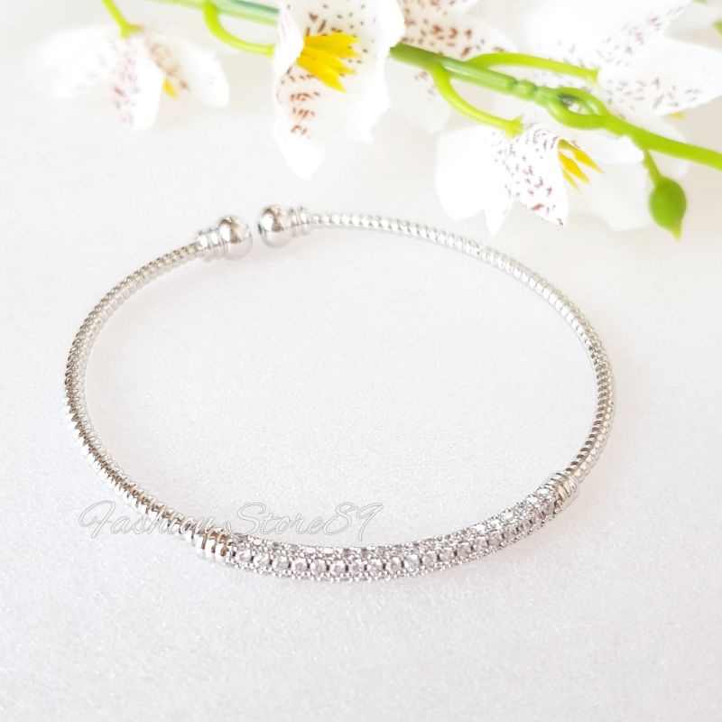 Gelang Bangle Flexibel simple Lapis Permata Perhiasan Xuping Yaxiya Lapis emas 18k impor Bestquality