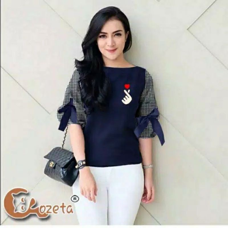 PCS BLOUSE BOWA SARANGHE BABYTERRY KATUN PMS ADA VIDEO REVIEW ASLI PRODUK