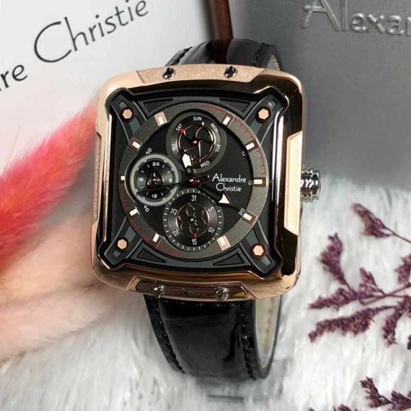 ORIGINAL Jam Tangan Wanita Alexandre Christie Leather AC 3030 / AC3030 / 3030