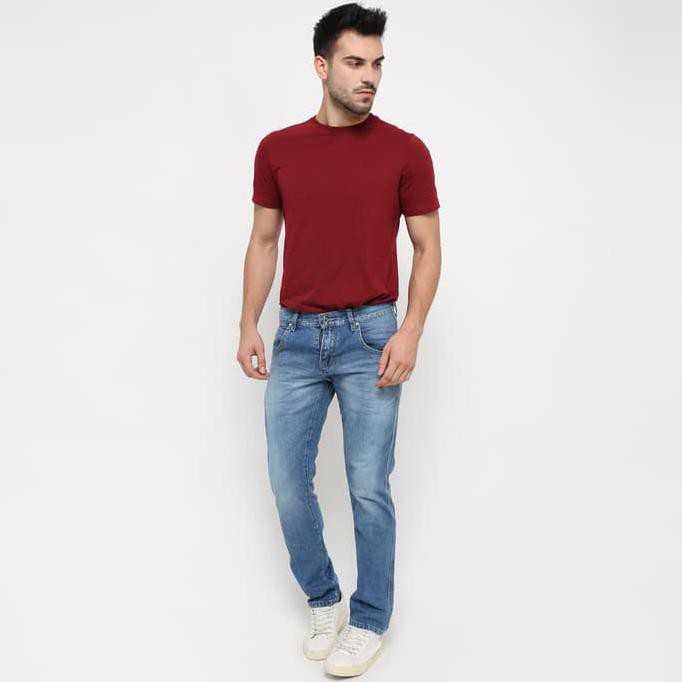 New Product Edwin Celana Jeans 508-69-18 Regular Fit Pria Panjang Biru Muda Jeans - Biru, 28 Free
