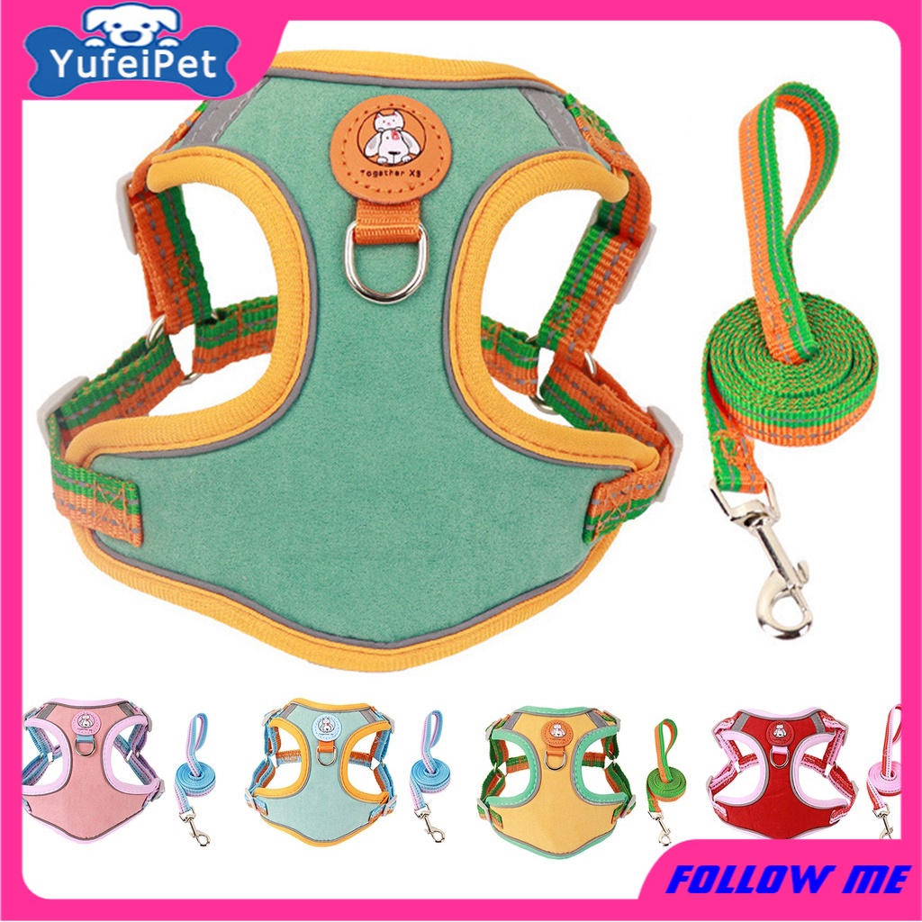 ★〓YUFeiPet〓★ Dog Harness with Leash Summer Pet Adjustable Reflective Vest Walking Lead for Puppy Harness for Small Medium Dog