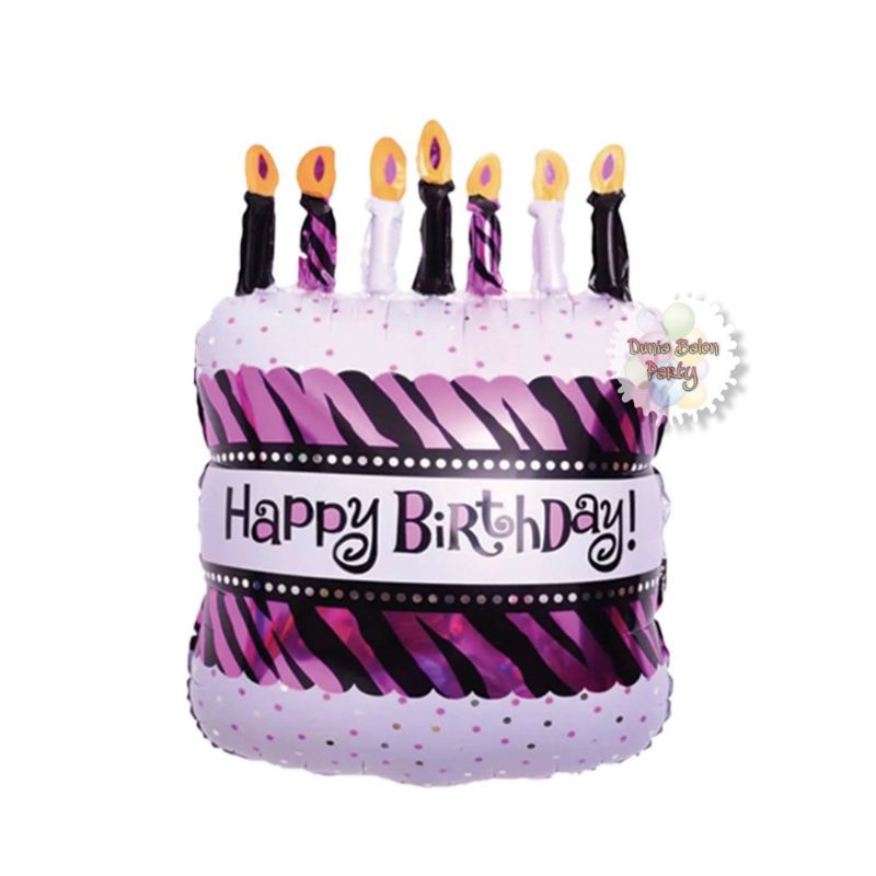 Balon Foil Kue Ulang Tahun / Birthday Cake Pink Fanta( 60cm)