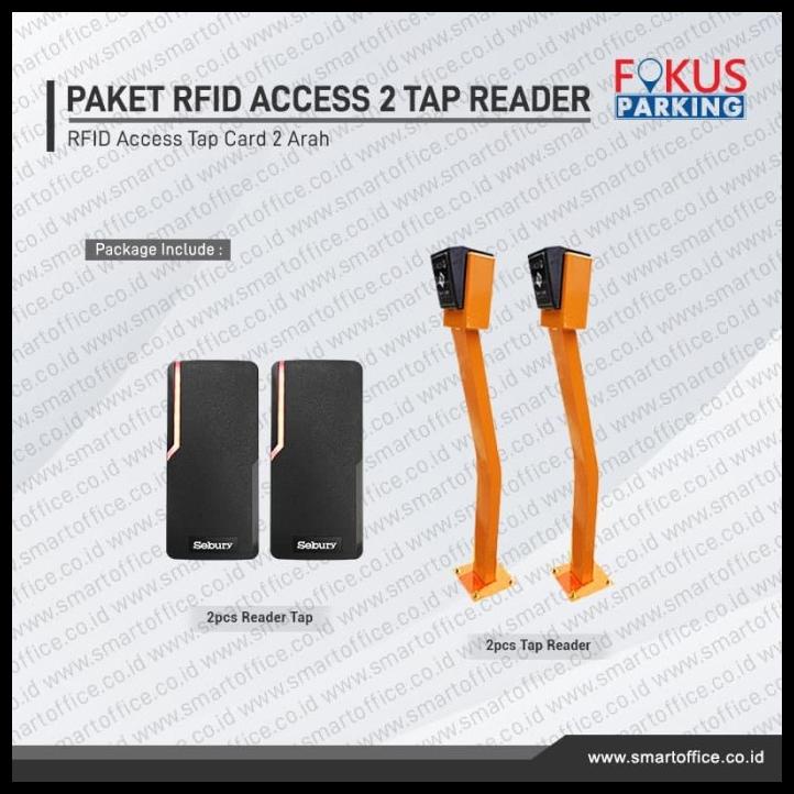 Paket Cardteck Rfid Access Barrier Gate 2 Reader Tap Card + Software