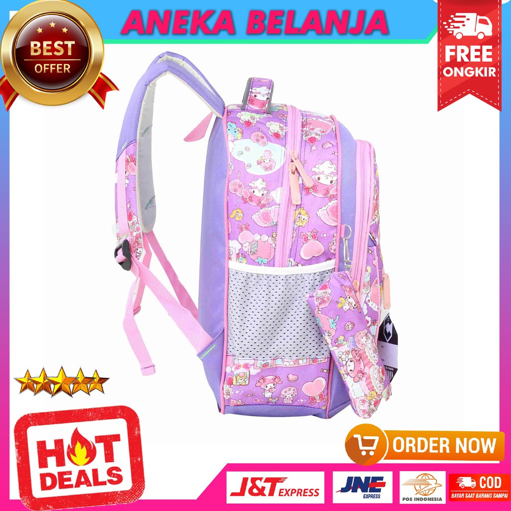 Tas Ransel Anak Cahaya My Melody Warna Ungu Lucu Imut Harga Ekonomis Cocok Untuk Sekolah Free Raincover