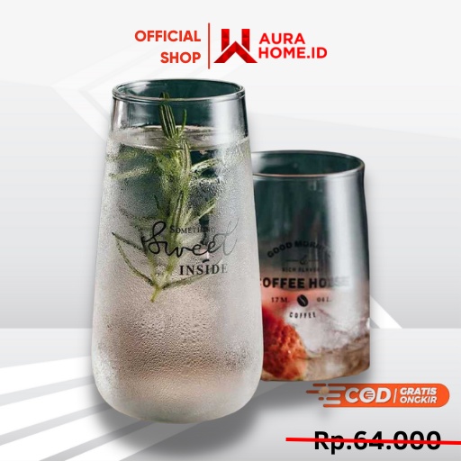 Gelas Kopi Glass Coffee Mug Sweet Inside 500ml / Gelas Cangkir Mug Kopi Es Teh Campur Coffe Shop  Ka