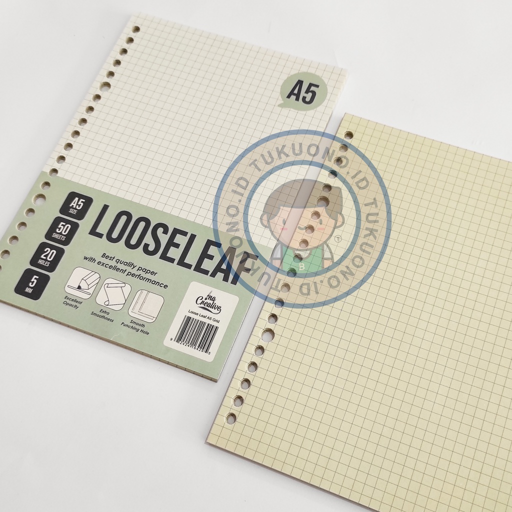 

INA Creative Loose Leaf A5 KOTAK-KOTAK isi 50 Lembar | Kertas Isi Binder File
