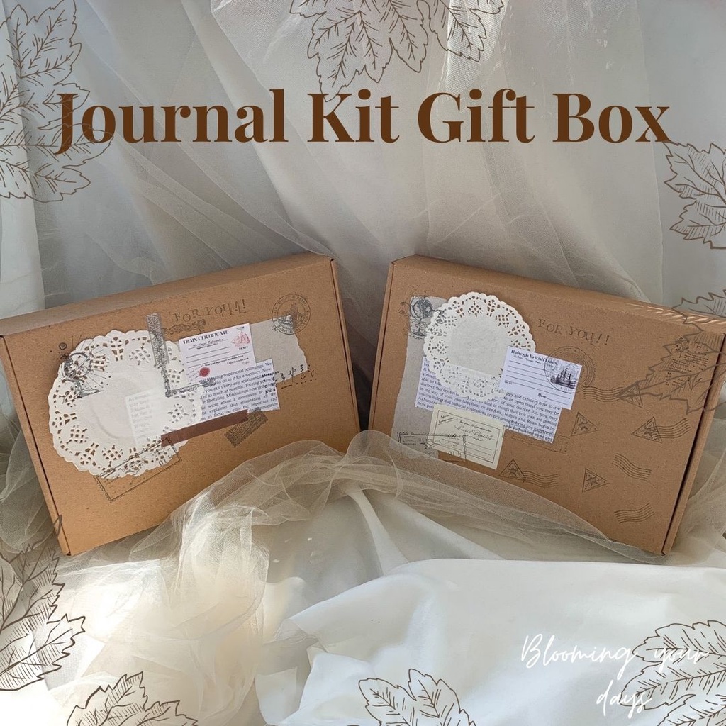 

Bloomingyourdays Gift Box Jurnal Kit Vintage Retro Classic ( Bujo Kit Vintage ) Jurnal Kit Journaling Hampers Kado ulang tahun natal lebaran
