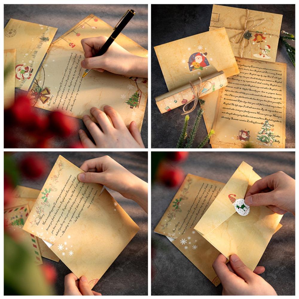 R-flower Letter Kertas Tulisan Undangan DIY Kartu Ucapan Liburan Pernikahan Ulang Tahun Vintage Kraft Paper