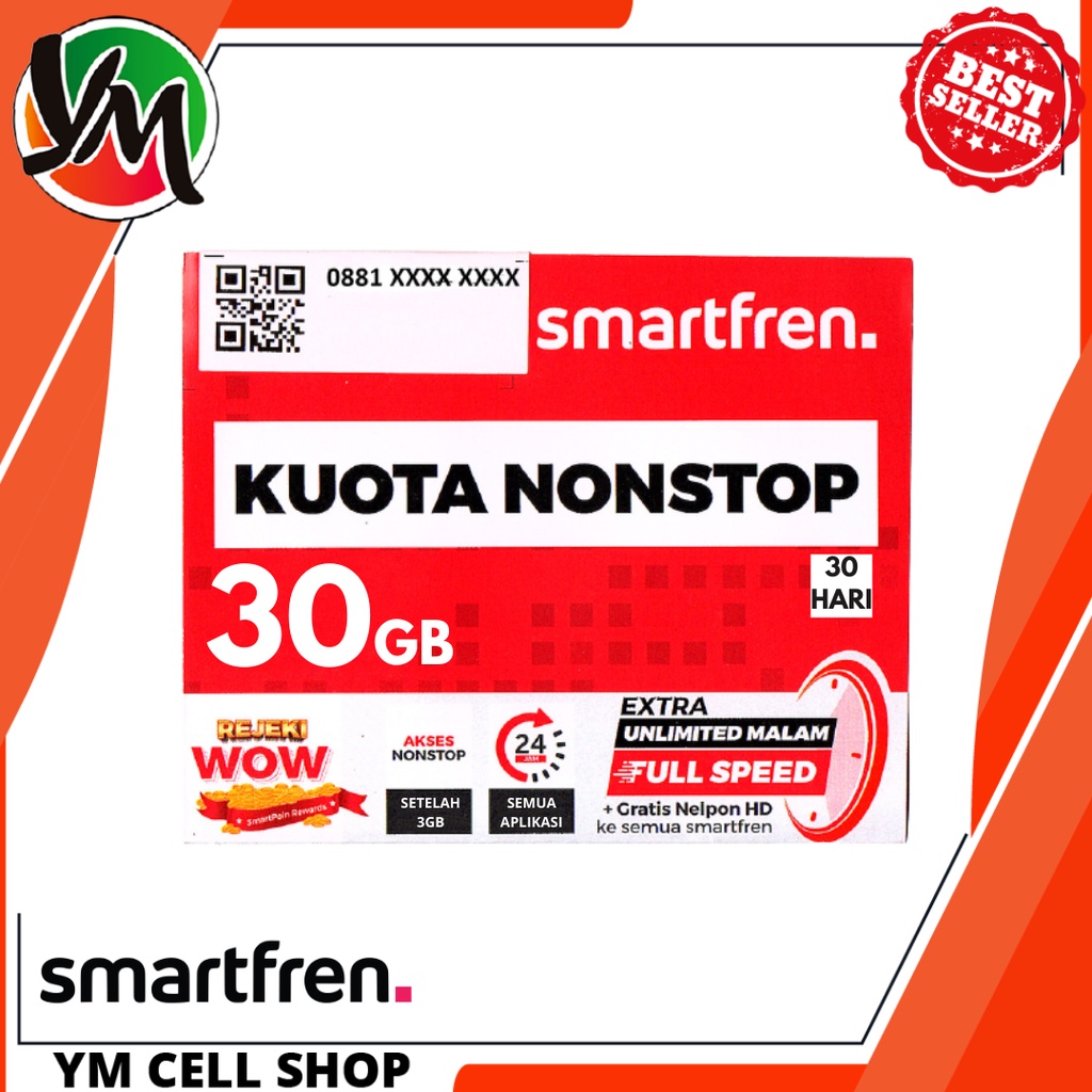PERDANA KUOTA SMARTFREN UNLIMITED NONSTOP 30GB 30 HARI