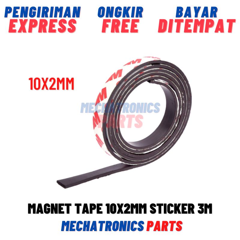 Magnet Strip Tape 10x2mm, 15x2mm, 20x2mm Sticker 3M Per 1cm Double Flexible Kulkas Kasa Nyamuk Kerajinan