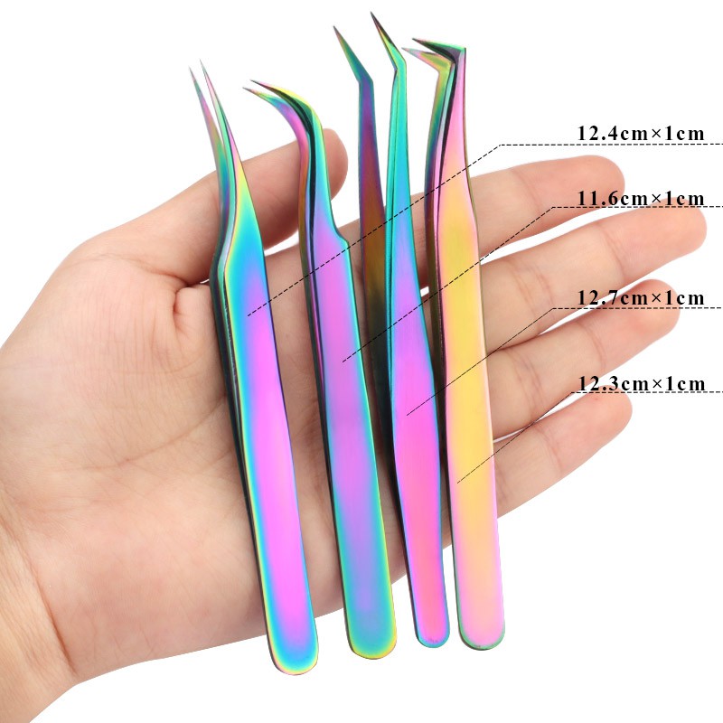 Pinset bulu mata profesional untuk bulu mata, Ekstensi Nipper Stainless Steel presisi tweezers