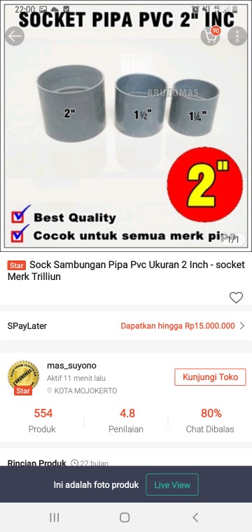 Knee 2 Inchi Trilliun - Elbow Keni Bengkok Sambungan Paralon Pipa Pvc