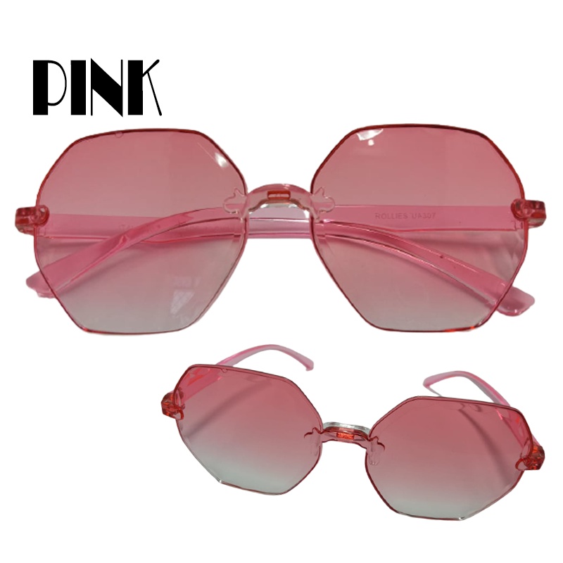 NEW! Kacamata Hitam Gaya Lensa Gradasi dua Warna Fashion Heksagonal Kacamata Wanita Pria Rimles Tak Berbingkai/ Lensa Multi Warna /8 Warna Opsional /Women Sunglasses Kacamata Ombre Kacamata Murah