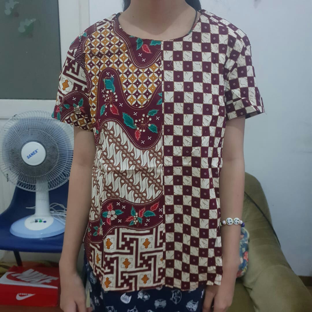 Pretty Batik Erica Two-tone Batik Tops - Atasan Batik Wanita Fit Up To L Kecil