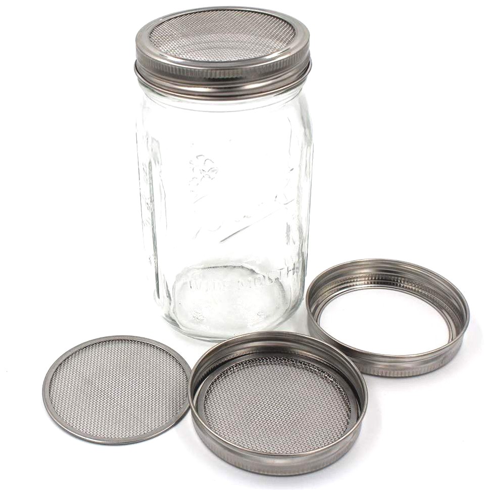 Set Of 2 Sprouting Jar Lid Kit For Making Organic Sprout Seeds Shopee Indonesia
