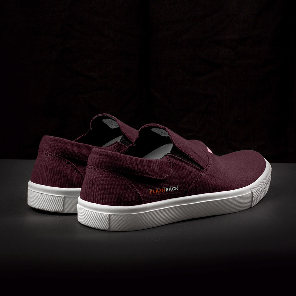 OWL RED |ManNeedMe x FLAZHBACK| Sepatu Sneakers Pria Casual Slip On Kanvas ORIGINAL