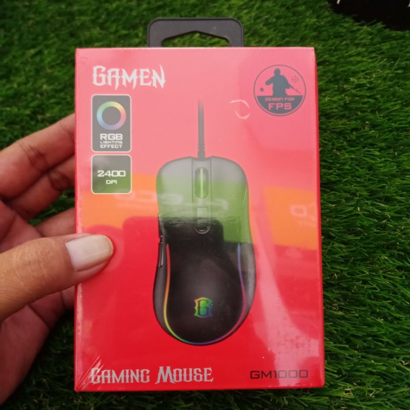 MOUSE GAMEN ORIGINAL (GM1000) KECEPATAN RESPON 0,1S DESAIN MINIMALIS BAHAN TEBAL BY ROBOT/VIVAN