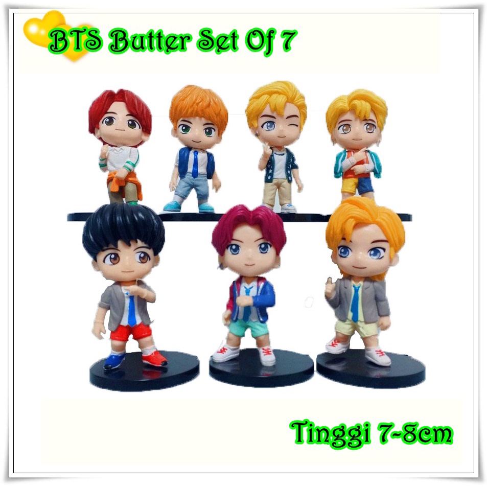 Set Of 7 Figure BTS Tiny Tan BUTTER Hiasan Dekorasi Topper Cake Termurah