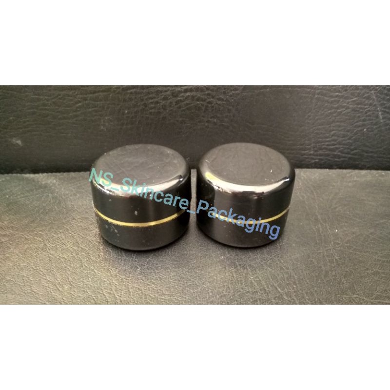 Pot cream 12,5gr hitam list gold kemasan kosmetik