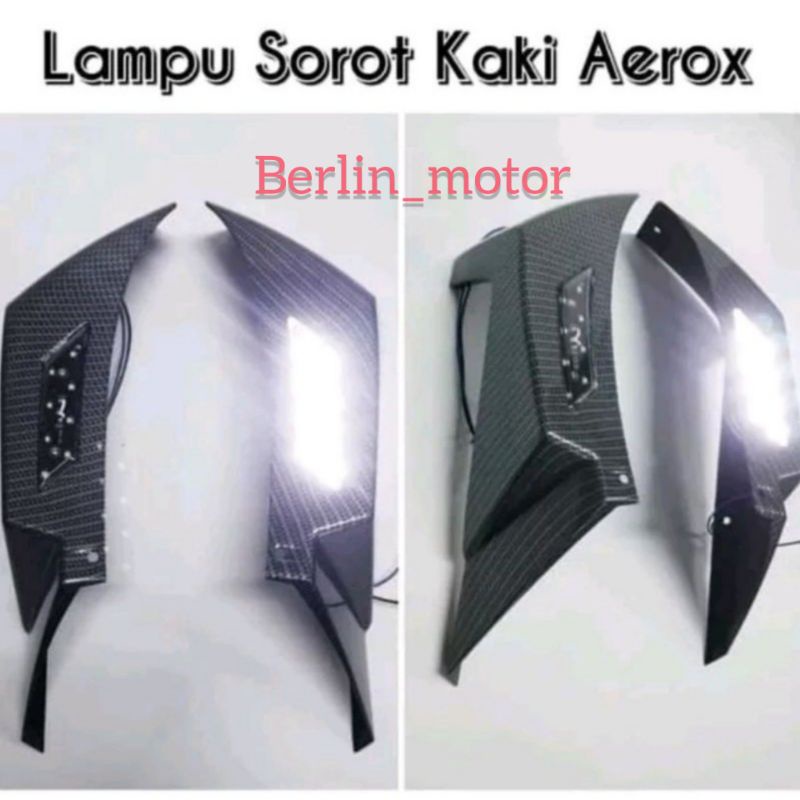 Lampu led sorot kaki Aerox 155 carbon NEMO/Cover body bawah led Aerox VVA NEMO