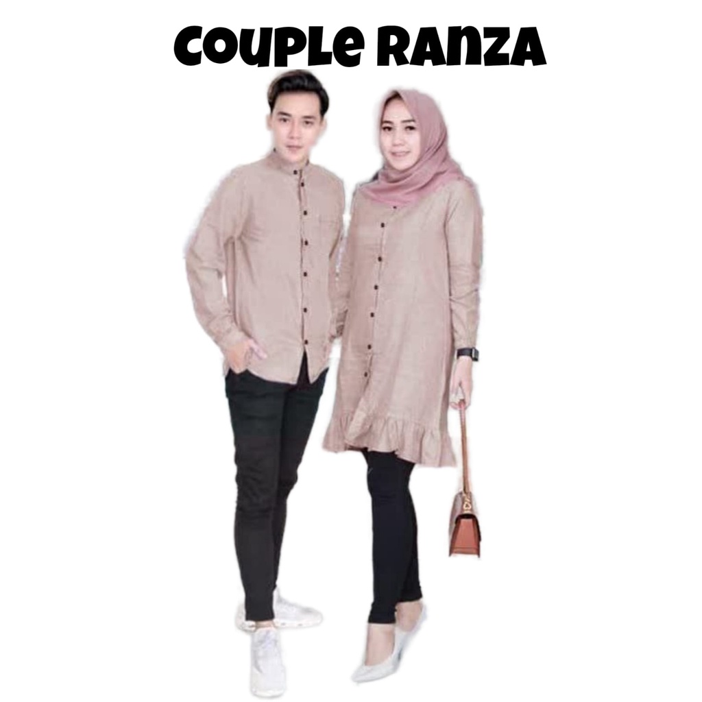 STELLASHOPPIE | Couple RANZA Baju Pasangan Muslim Kemeja Tunik Katun