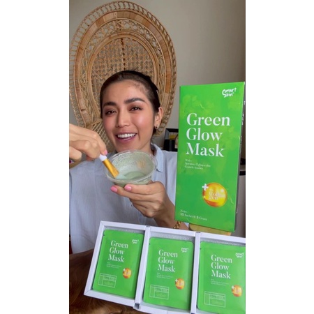 GREEN GLOW MASK ( 100% ORI ) SPRIRULINA+COLLAGEN