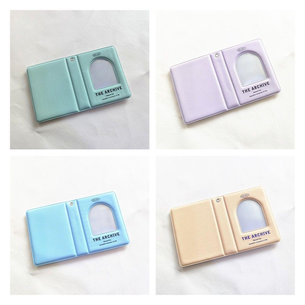 NEEDWAY Album Hati Berongga Mini DIY Stationary Heart shaped Square Photocard Holder Collect Book Card Binder Postcard Storage Photocard Album