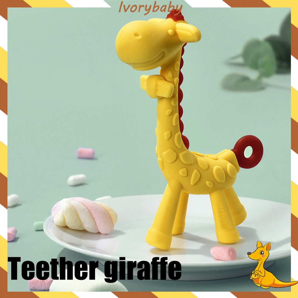 Ivorybaby Gigitan bayi teether jerapah lucu mainan teether bayi silikon