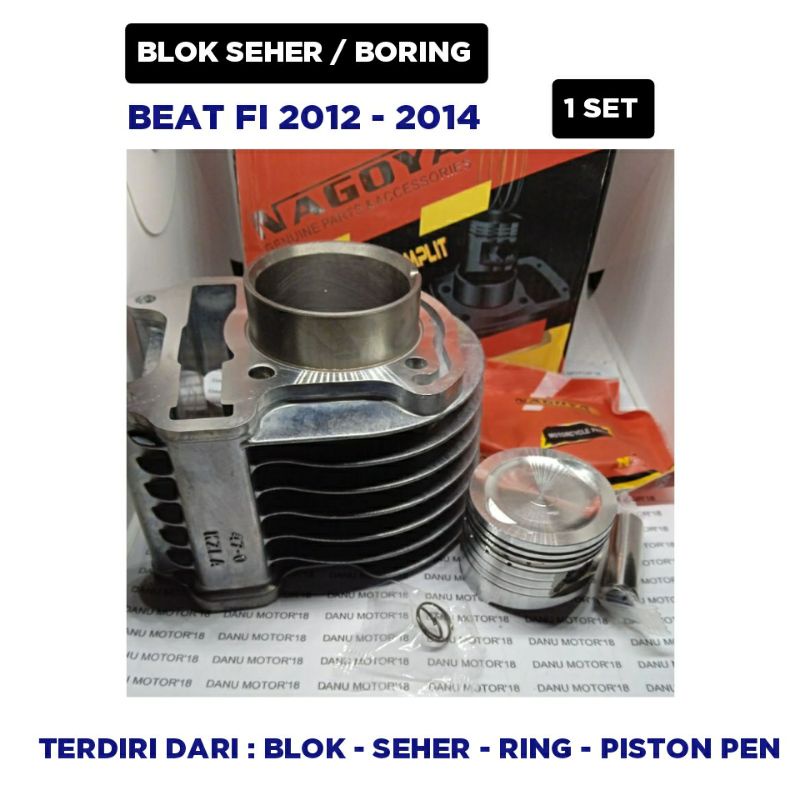 Blok Seher boring Beat FI 2012 2013 2014 / Blok Seher boring Ring Piston Pen / 1 Set / Nagoya