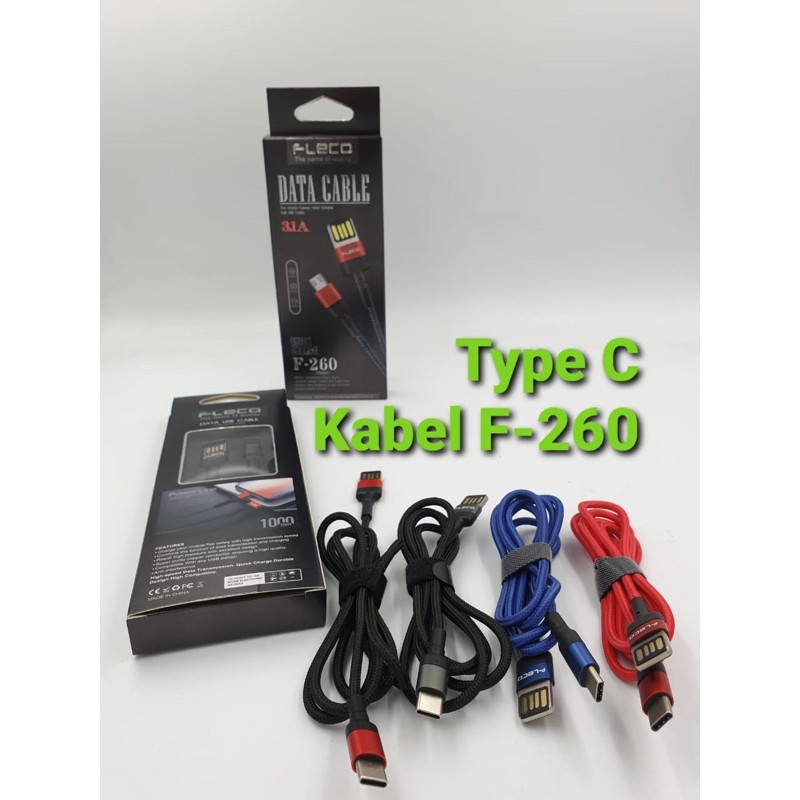 PROMO KABEL DATA FLECO F260 MICRO/ TYPE C FAST CHARGING