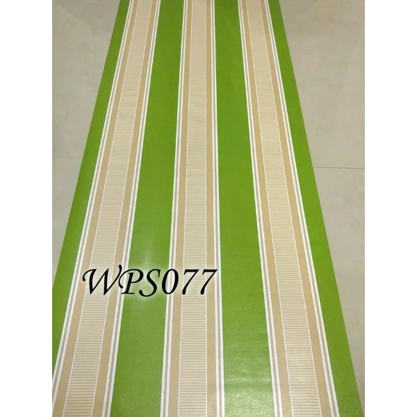 WALLPAPER DINDING MOTIF SALUR HIJAU GARIS 10m x 45cm