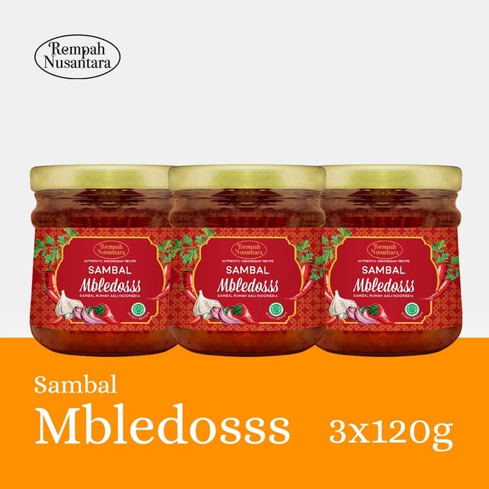 

Jual Rempah Nusantara Sambal Mbledosss 3 Botol Jar X 120Gr