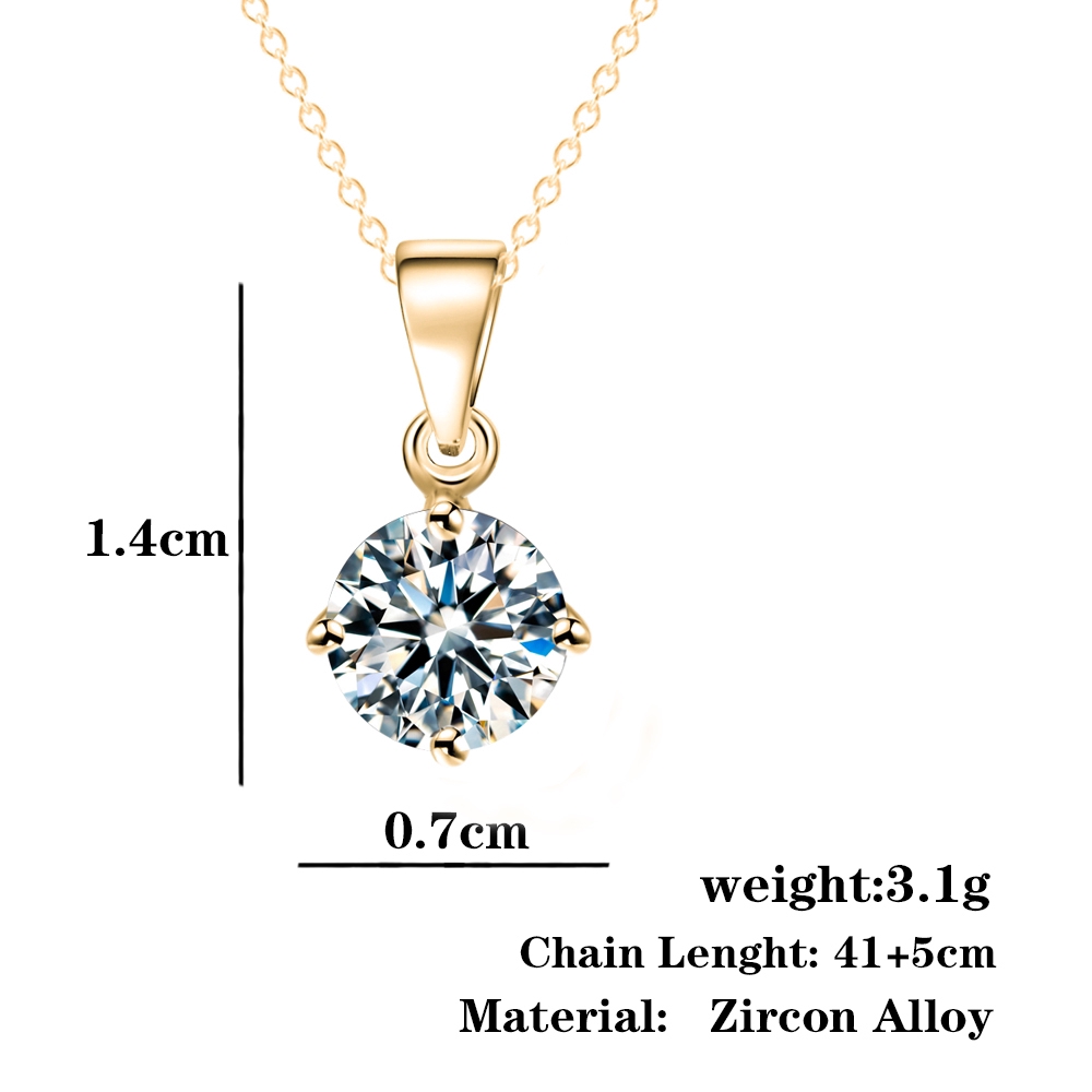 YEEZII Kalung Rantai dengan Liontin Berlian Zircon Mewah untuk Aksesoris Pernikahan
