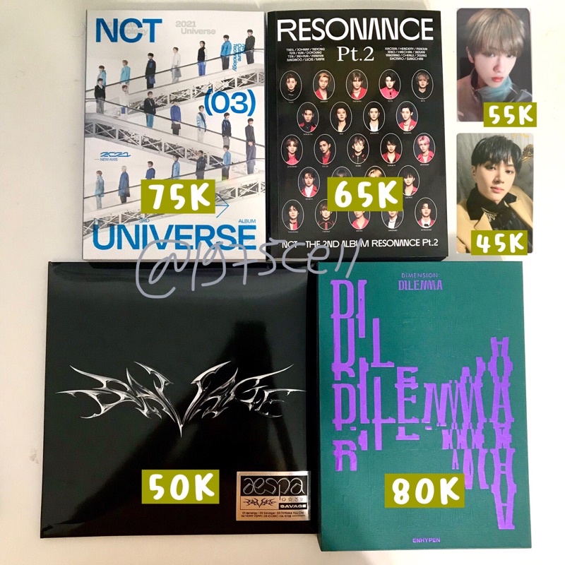 nct enhypen aespa album only pc jay scylla jisung fcmm
