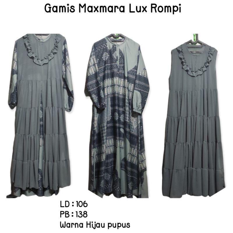 Dress Gamis Maxmara Lux mix Rompi Ceruty Babydoll