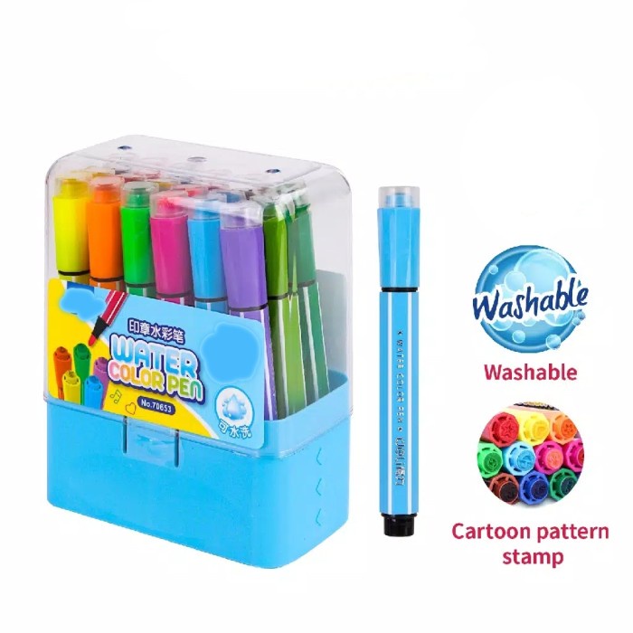 

Trendi Watercolour Pens Isi 24 Warna Ujung Stampel Bagus