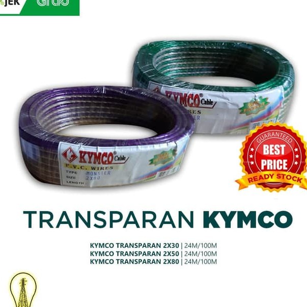 KABEL LISTRIK TRANSPARAN KABEL SERABUT 2 x 50 2x50 | 100yard | KYMCO