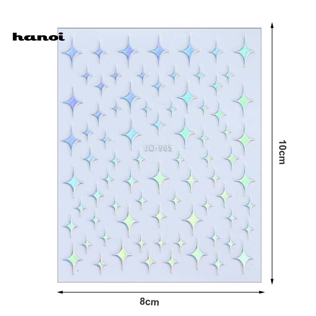 Han_stiker Kuku Motif Tulisan / Bintang Untuk Nail Art