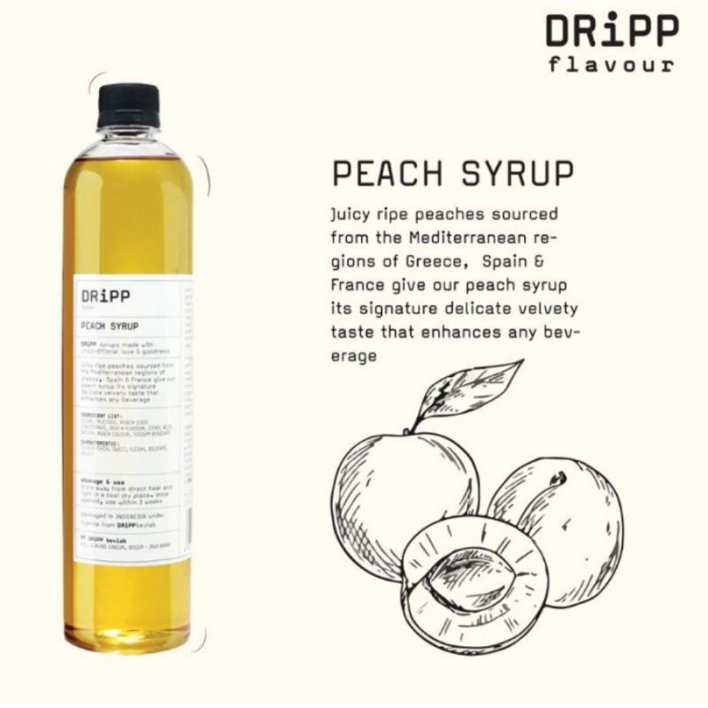 

Dripp syrup minuman sirup peach 760ml