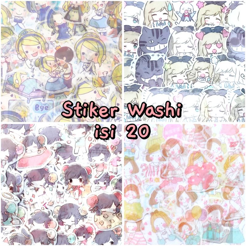 

Stiker Washi isi 20 Stiker Motif Lucu