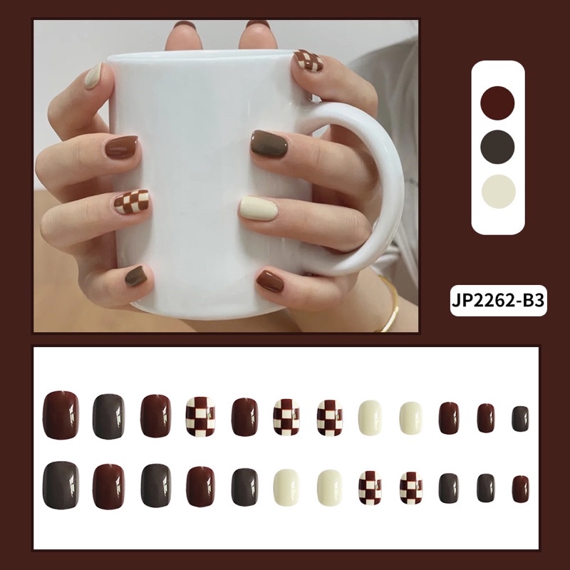 Kuku Palsu 【B105，lem cair】Nikah kuku Wedding False Nailart Pengantin Tangan